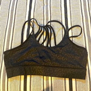 Constantly varied gear black leopard sports bra retired style